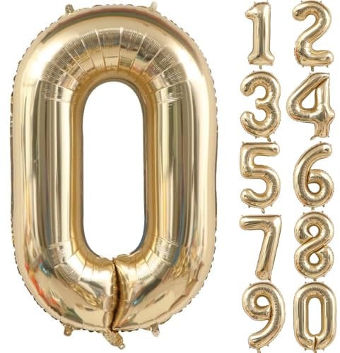 40 Zoll Gold Luftballon Zahlen 0 Hellgold Ballons 0 Champagner Gold Ballon 0. Geburtstag Deko Weißgold Folienballon Zahl 0 Riesenzahl Ballon 0 Party Hochzeit Kindergeburtstag Geburtstag (Nummer 0)