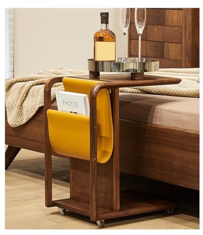 YQINQIN83B Couchtisch Mehrere Sofaseiten aus schwarzem Walnussholz, luxuriöser Kleiner Couchtisch, Ecktisch aus Holz, Beistelltisch, beweglicher Kleiner Tisch Beistelltisch
