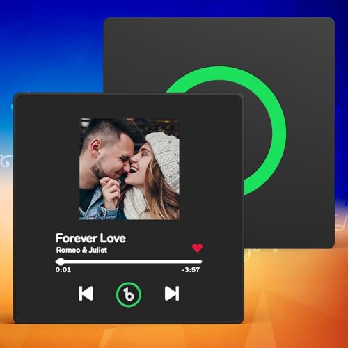 Imán de Refrigerador con Álbum de Música Personalizado Reproductor de Música con Foto – Imán Personalizable Único para Nevera, Parejas, Amantes de la Música y Decoración del Hogar