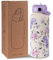 Goetland Fleur Gourde Inox 1l Isotherme Bouteille D'eau avec Paille et Ouverture pour Boire Adulte Femme Sport Personnalisable Étanche Sans BPA Reutilisable Mauve