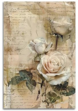 GJDYMX Rosen-Poster, Vintage-Briefpapier, Rosen, Poster, dekorative Malerei, Leinwand, Wandposter und Kunstdruck, moderne Familienschlafzimmer-Dekoration, Poster, 20 x 30 cm
