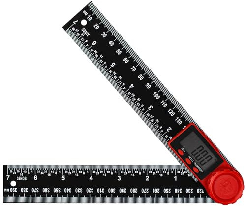 Goniometro Digitale 360°,Misuratore Angoli,Righello Angolare Digitale,con Doppia Gradazione,con Display LCD,Funzione Hold e Blocco,per Ingegneria,Lavorazione del Legno,Misurazioni Angolari Esatte