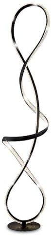Stehlampe LED Stehleuchte Wohnzimmerlampe Kristalle Designlampe, schwarz matt, 36W 1810lm neutralweiß, BxH 20 x 132,5 cm