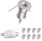 HHTUN 902 LED Downlight DC12V 1W, geeignet für Bücherregale, Schränke und verschiedene Anzeigeschränke als dekorative Lichter, eingebettete Installation, mit Stromversorgung (3000K, Silber, 9Pack)