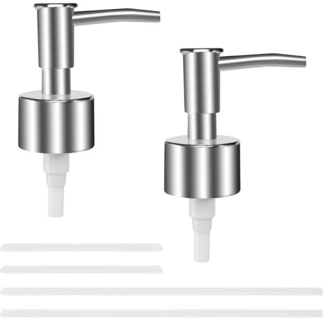 2 Stück Seifenspender Pumpkopf Seifenspender Ersatzpumpe Seifenpumpe Pumpspender mit 4 Rohr Seifenspender Aufsatz für Flaschen Seifenspender Pumpe für 28 mm Gewinde Flasche Küche Badezimmer Worktop