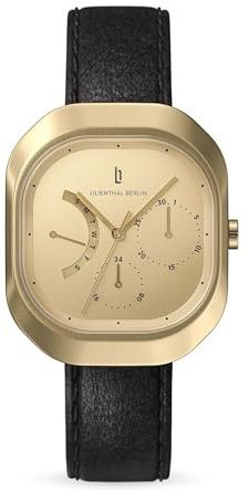 Lilianthal Berlin Damen Armbanduhr Schwarz Multifunktions Made in Germany M1-002-CSB001BB, Gold-20