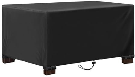 IUCUHE 120x50x85cm/Largo X Ancho X Alto Funda Impermeable para Muebles De Patio,Funda para Mesa De Jardín, para Terraza Juego De Muebles para Césped Cubierta Negra Antivento, Anti-UV