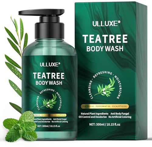 Tea Tree Body Wash - Anti Fungal Shower Gel for Back Acne, Athlete's Foot & Body Odor, Native Body Wash with Peppermint Oil and Eucalyptus Oil, 300ml