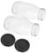 Mikikit 2 Pièces Bouteille de lait en verre Puche de lait réutilisable bouteilles de yaourt à boire contenants de jus bouteilles avec couvercles Un verre Transparent