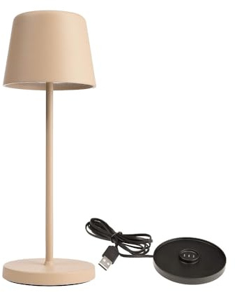 Deko-Light Set Akkuleuchte Canis Mini + Ladesockel, Beige