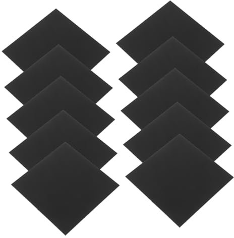 DINHEAROM 10Piezas Placas de Acrílico Negras para Manualidades y DIY para Proyectos y Fotografía