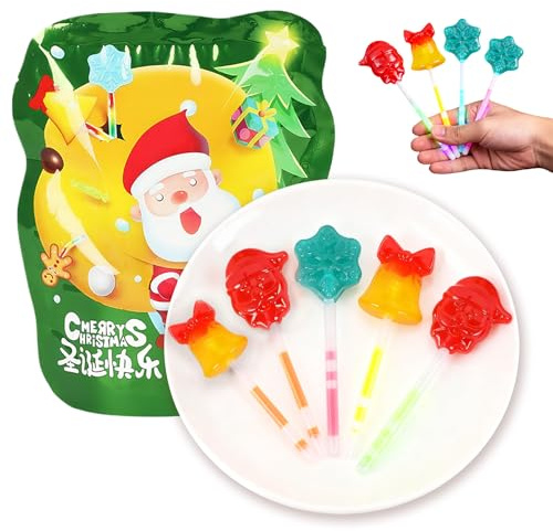 Weihnachts Süßigkeiten, Weihnachts Zuckerstangen Essbar | Weihnachtsmann Süßigkeiten, Weihnachtselement süßigkeiten mit Lutscherstab mit Leuchteffekt