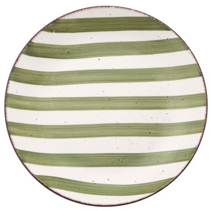 MEDARD DE NOBLAT - Assiette plate - D27 cm - Rivage - Faïence - Lot de 6 - Vert Sauge