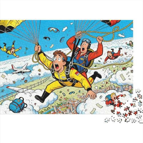 Skydiving- Fallschirmsprung-Feier Hölzerne Puzzles Wasserfest 1000-teiliges Puzzle Geschenke Für Erwachsene Spaßzur Heimdekoration