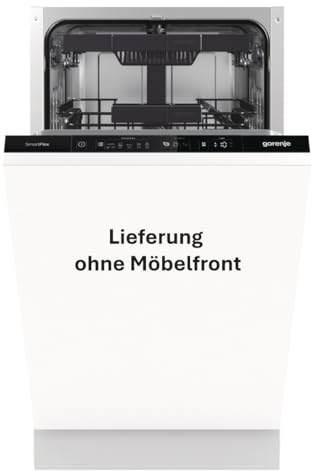 Gorenje GV561C10 Vollintegrierbar Geschirrspüler/45 cm/5 Programme/10 Maßgedecke/15 Min Schnellwaschgang/MultiClack/Warmwasseranschluss/Dritter Sprüharm/TotalDry/Einbaumaße (BxHxT): 44,8 ×81,5× 55cm
