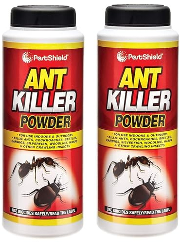 2x Ant Killer Powder for Indoor and Outdoor Use Strongest Ant Killer for Lawns, Home, Garden to Kill Ants, Cockroaches, Woodlice, Earwigs and Crawling Insects
