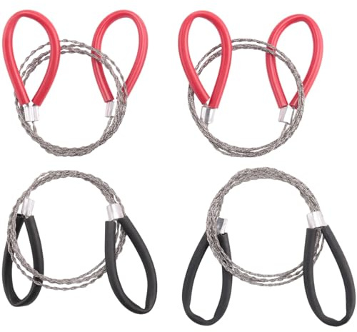 ISTOVO Coupe-Tubes 4 PièCes Scie à Câble en Acier Inoxydable, Scie à Fil MéTallique Scie à Main Corde de Poche Scie Outil de Coupe de Tuyau en PVC pour Bois