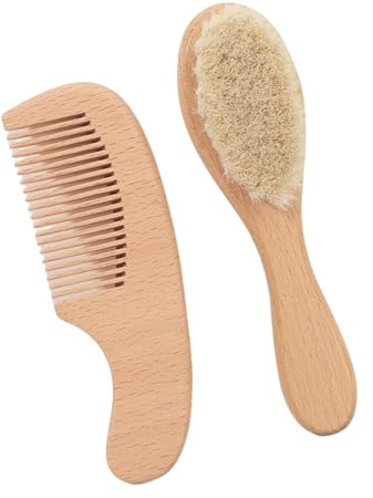 Baby Hairs Bush and Comb Set Newborn Hair Brush with Soft Goat Bristles Wood for Newborns Toddler Cradles Caps Wood for Newborns Toddler Cradles Caps