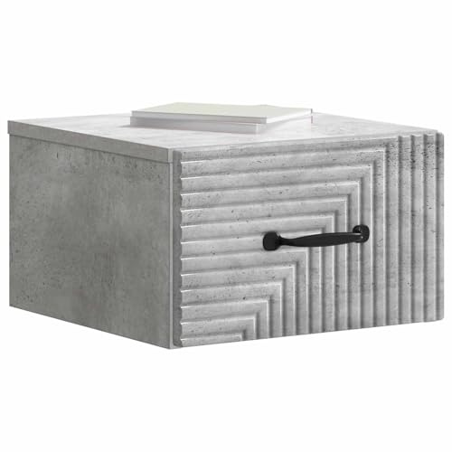 vidaXL Wandmontierter Nachttisch Betongrau 34,5 x 33 x 20 cm, Minimalistischer Nachttisch, viel Stauraum, modernes Design, Schlafzimmer-Organizer, Elegante Deko-Tisch
