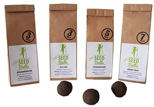Seedbombs Kräuterpaket – 4 Tüten Seedballs (Klein)