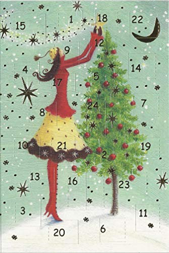 Unbekannt Adventskalenderkarten 5er Set Karten Nostalgie Grußkarten Goldprägung Kunstkarte Weihnachtskarte Adventskalender Frohe Weihnachten Nikolaus Winter
