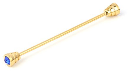 Haptian Mens Chemise Collier Broche Cravate Pince à Cravate Fermoir Broche Barre Barbell Revers bâton(Or)