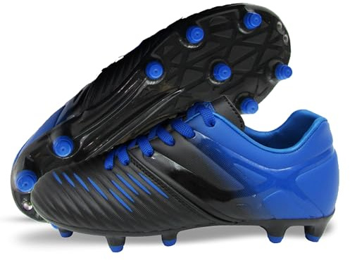 Vizari Liga FG - Tacos de fútbol para niños, tacos de fútbol 100 % sintéticos para un uso cómodo, zapatos de fútbol de dos tonos resistentes al agua con forro antielástico para un juego flexible en