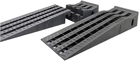 KATSU Rampe per Auto in Plastica, Extra Largo Staccabile, 2 Pezzi Rampe di Carico Livellamento per Roulotte per il Sollevamento di Veicoli Automobilistici Garage Assistenza e Riparazione 161921