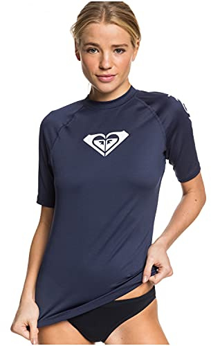 Roxy Whole Hearted-Rash Vest UPF 50 A Maniche Corte da Donna, Mood Indigo, XL