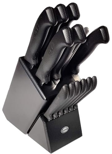 Ceppo Master Black con 13 Coltelli Manico Antiscivolo Sanelli Skin Nero