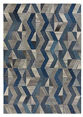 Flair Rugs Moda Asher Läufer, 100 % Wolle, 60 x 230 cm, Blau