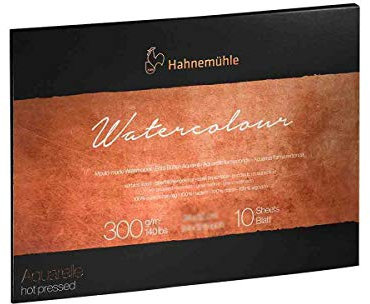 Watercolour Block satiniert 300g/m² 30 x 40 cm - 10 Blatt …Echt Bütten