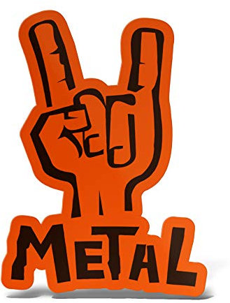 ERREINGE Sticker aus Neon-Orange 25 cm – Metall Shocker Rock Hand Corna – Aufkleber Wandaufkleber Vinyl Laptop Auto Motorrad Helm Wohnmobil