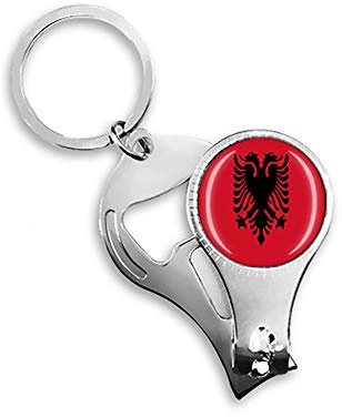 Nationalflagge Albanien Souvenir Geschenk Multifunktionaler Schlüsselanhänger Flaschenöffner Nagelknipser Rucksack Anhänger