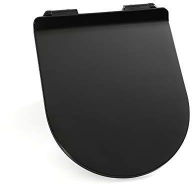 Milano Nero Modern Black Toilet WC Top Fix Quick Release Soft Close Seat - 360mm x 445mm