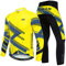 Men’s Thermal Fleece Bicycle Suit Full Zipper Cycling Jersey and Tights Cycle Clothes Set Large Yellow