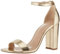 The Drop Damen Rebecca Riemensandalen mit Hohem Blockabsatz, Gold, 42 EU
