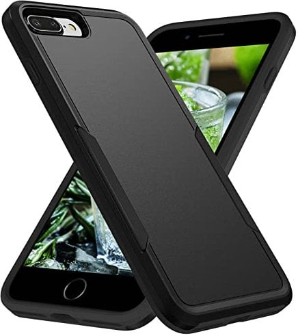 Moment Dextrad for iPhone 8 Plus Case,iPhone 7 Plus Case,Hard Back & Soft TPU Dual Layer,Slim Cover,Anti-Scratch,Full Shockproof Protective for iPhone 7/8 Plus (Black)