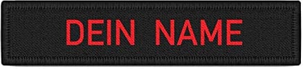 Copytec Namenschild Patch schwarz rot Namen Uniform individuell personalisiert #39625