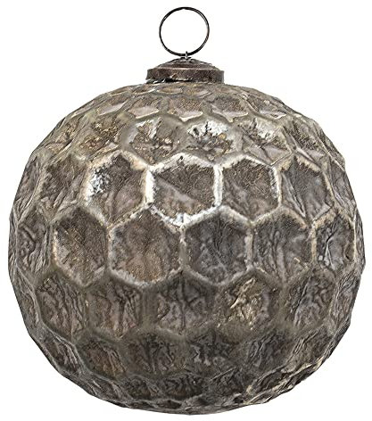 Clayre & Eef Weihnachtskugel XL Ø 15 cm Braun Glas Weihnachtsdekoration