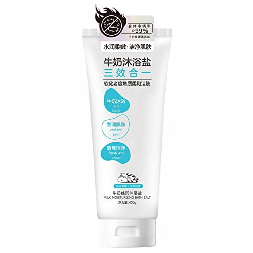 2022 Seidiges Milchbad Körperpeeling Peelingbad Körperreinigung und Verbesserung der Hühnerhaut Bodylotion Ohne Parfum (White, One Size)