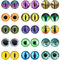 CHGCRAFT 30Pcs Luminous Cat Eyes Glass Cabochons Glow in The Dark Half 15 Style Round Animal Eyes Flatbacks Googly Eyes for DIY Craft Necklace Bracelet Making, 20mm