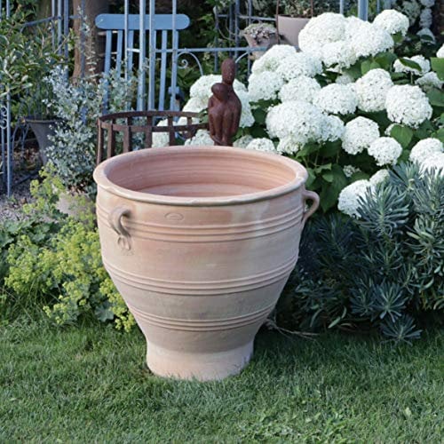 100% handgefertigter Terracotta Pflanzkübel Rosa 70cm aus Griechenland - Exklusive & natürliche Atmosphäre für Ihren Garten & Zuhause