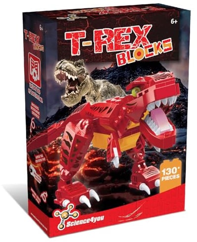 Science4you Dinosaurier Baukasten für Kinder - haben Sie Spaß beim Bauen von Dino, haben Sie eine gute Zeit beim Bauen von T-Rex in einem Jurassic Park, Bau Geschenk für Jungen & Mädchen 5 6 7 8+
