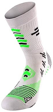 R-Evenge Fußballsocken Foot Player The Professional Soccer Socks for Champion, mit Anti-Rutsch-Einsätzen und Schienbein- und Sehnenschutz, Weiß/Schwarz Grün, 43-46