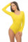 Magi Langarm Damenbody | Stringbody mit Rundhals |Overall Bodysuit Ballett Trikot für Frauen | Unterzieh-Body mit optimaler Passform | sportlicher Tanz-Body (M, Gelb)