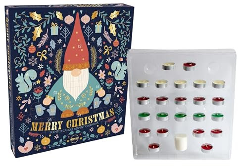 Airpure Duftwachs schmilzt Adventskalender – 24 duftende Wachskerzen Countdown bis Weihnachten mit Geschenkanhänger (Gonk)