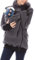 Mdrcg 3 in 1 Tragejacke Umstandsjacke für Mama und Baby Winter,Damen Langarm Umstandsjacke Warm Tragepullover mit Babyeinsatz,Grau,M