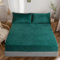 Luowei Winter Warme Spannbettlaken 200x200cm Cashmere Touch Kuschelig Flauschig Plüsch Dunkelgrün Flanell Bettlaken Spannbetttuch für Boxspringbett Topper Matratze bis 30 cm Hohe