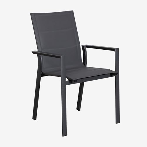 SKLUM 4er-Pack stapelbare Gartenstühle mit Armlehnen aus Aluminium Karena -
